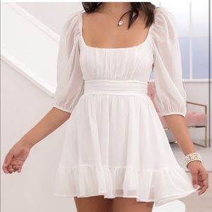 Lucy in the Sky White Neia Ruffle Dress